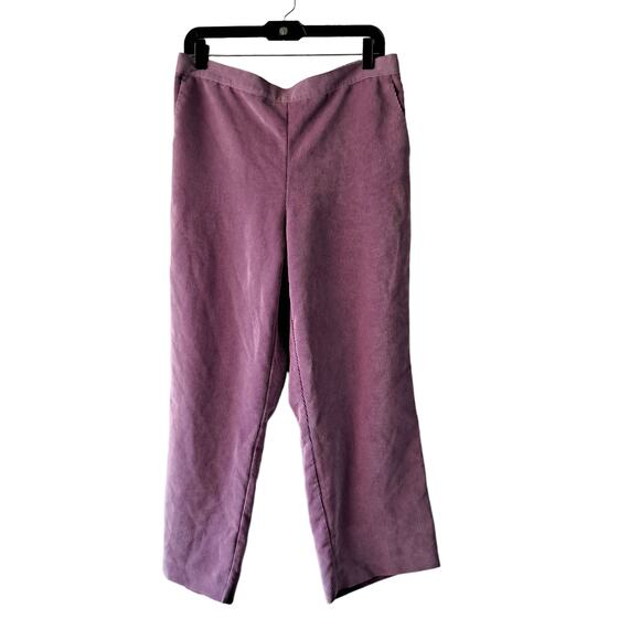 Alfred Dunner Petite Mauve Purple/Pink Elastic Waist Soft Corduroy Pants - 14P - Picture 1 of 10